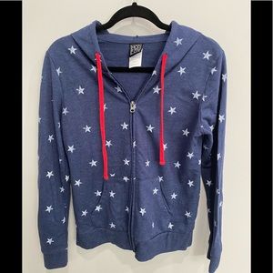 Modern Lux Blue & White Star Sweat  Zip Up Sweat Jacket